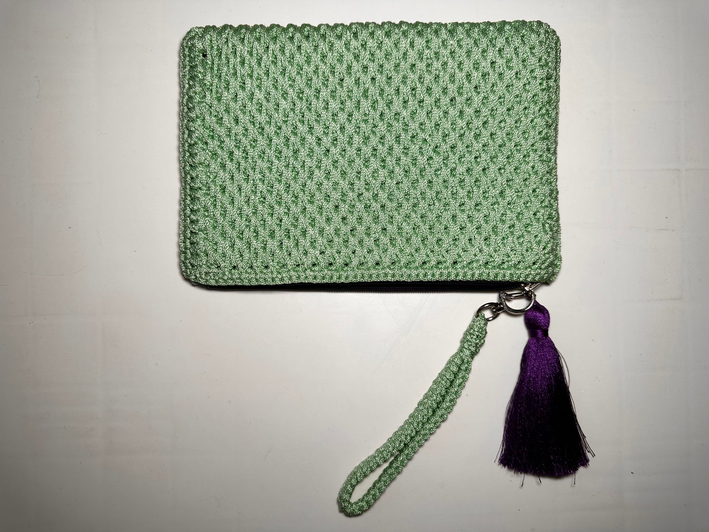 Sea Green Hand-Crocheted Luxury Clutch Bag